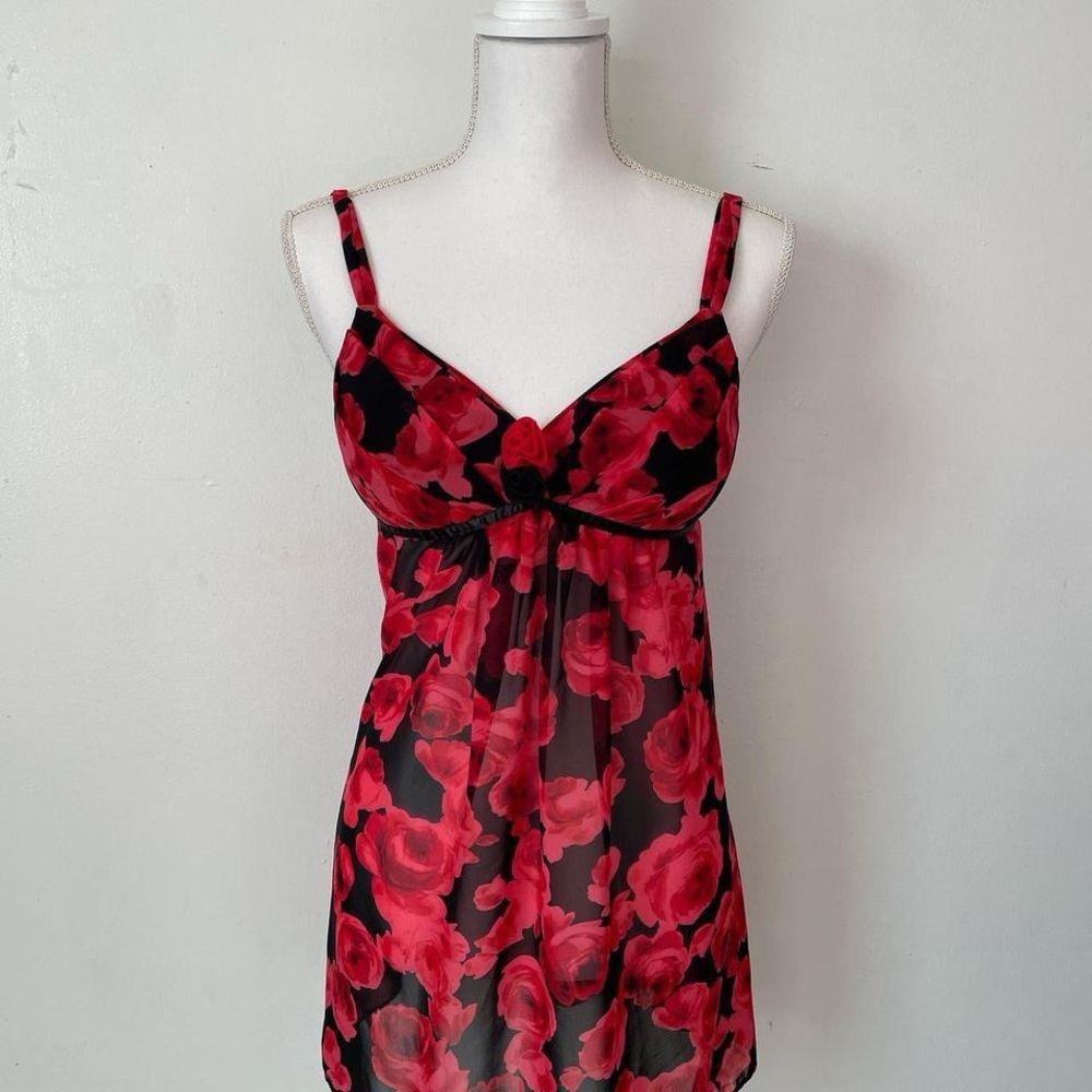 seductive red lingerie slip dress